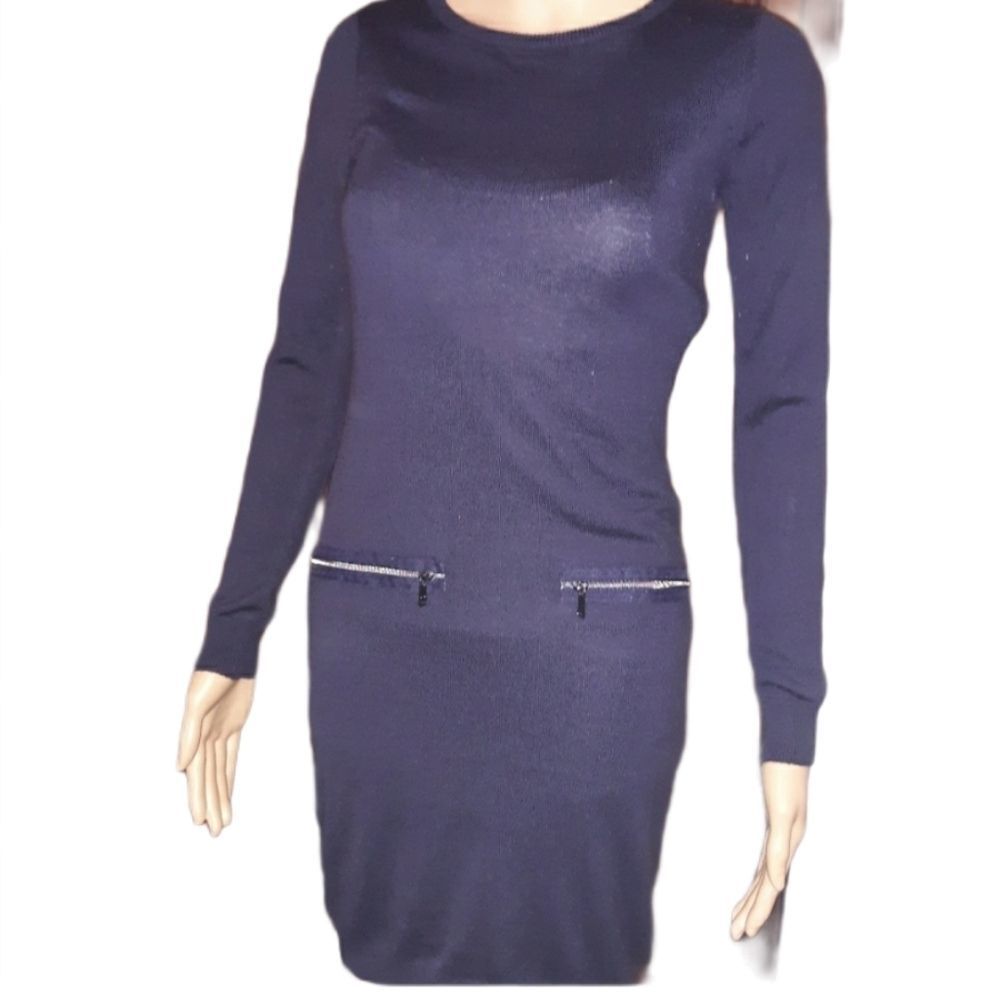Marc New York Dress Sweater Mini Navy Blue Womens Size XS